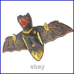 Flying Black Bat Mobile Balinese Spiritchaser hand carved wood Bali Folk Art 17