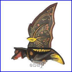 Flying Black Bat Mobile Balinese Spiritchaser hand carved wood Bali Folk Art 17