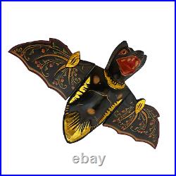 Flying Black Bat Mobile Balinese Spiritchaser hand carved wood Bali Folk Art 17