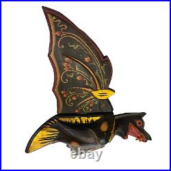 Flying Black Bat Mobile Balinese Spiritchaser hand carved wood Bali Folk Art 17