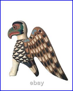 Flying Eagle Wood Carving Pacific Northwest Native American Tribal Art Replica