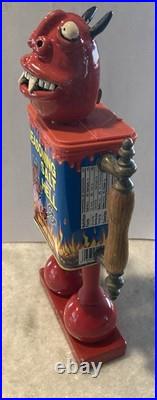 Folk Art Assemblage Devil Head Robot Face Jug Salt From Hell Found Object Art