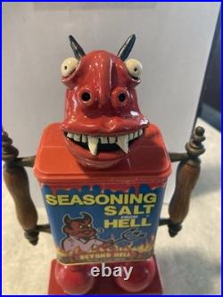 Folk Art Assemblage Devil Head Robot Face Jug Salt From Hell Found Object Art