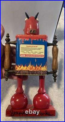 Folk Art Assemblage Devil Head Robot Face Jug Salt From Hell Found Object Art