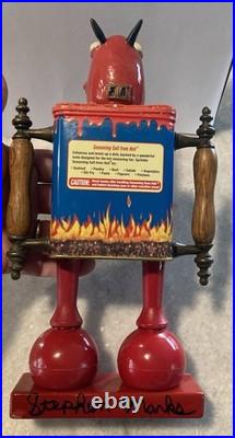 Folk Art Assemblage Devil Head Robot Face Jug Salt From Hell Found Object Art