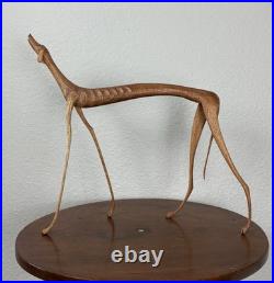 Folk Art'Cadela Baleia Hand Carved Wooden Dog Sculpture