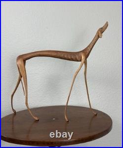 Folk Art'Cadela Baleia Hand Carved Wooden Dog Sculpture