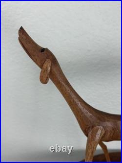 Folk Art'Cadela Baleia Hand Carved Wooden Dog Sculpture