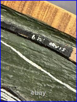 Folk Art Carved Painted Wooden Brown Trout signed & dated