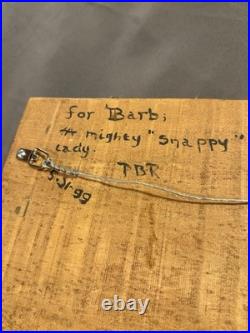 Folk Art Carved Painted Wooden Brown Trout signed & dated