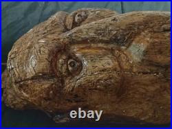Folk Art Cedar Stump Hand Carving, Whimsical, Large 25, Wall Hanging, Vintage, Gift Folk Art Cedar Stump Hand Carving, Whimsical, Large 25, Wall Hanging, Vintage, Gift