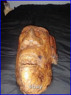 Folk Art Cedar Stump Hand Carving, Whimsical, Large 25, Wall Hanging, Vintage, Gift Folk Art Cedar Stump Hand Carving, Whimsical, Large 25, Wall Hanging, Vintage, Gift