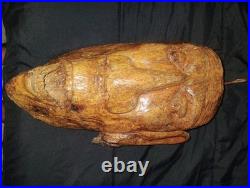 Folk Art Cedar Stump Hand Carving, Whimsical, Large 25, Wall Hanging, Vintage, Gift Folk Art Cedar Stump Hand Carving, Whimsical, Large 25, Wall Hanging, Vintage, Gift
