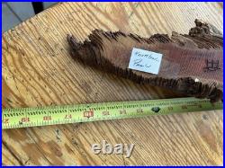 Folk Art Dale Hallet 1987 Knothead Wood Carving Signed Engraved Paw