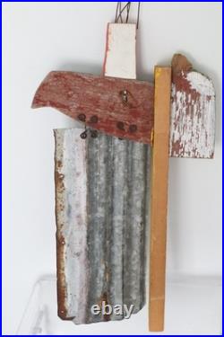 Folk Art Wall Sculpture Attributed to Brian Andreas Mixed Media Wood & Metal