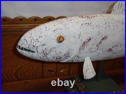 Folk Art Wood Fish Decoy Brian Paine Allentown PA 22 3/4