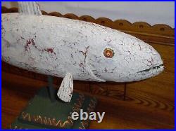 Folk Art Wood Fish Decoy Brian Paine Allentown PA 22 3/4