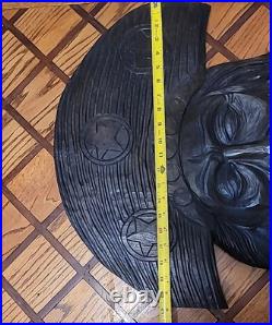 Folk Art Wooden Carved Panel Signed By Mendes Of Lampiao Of Brazil Artwork