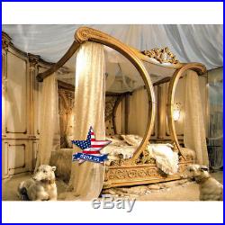 Four-poster bed Carved wood furniture artwork sculpture picture icon decor 3d