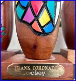 Frank Corando Wood Sculptures Set of 3 Signed Mid Century Modern Figurines