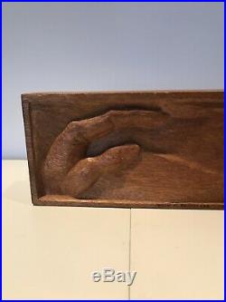 Frank Lloyd Wright Student Gary K. Herberger 1957 Wood Carved Hand Sculpture