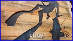 Free Diver Spear Fishing Roosterfish Wood Carving In Blue Pine 25 X 25 BIG