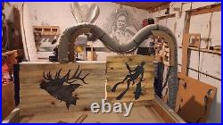 Free Diver Spear Fishing Roosterfish Wood Carving In Blue Pine 25 X 25 BIG