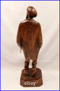 French-Canadian Man Wood Sculpture by Paul Emile Caron St. Jean Port Joli