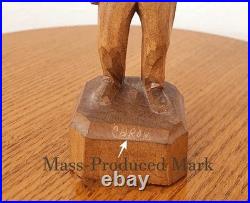French-Canadian Man Wood Sculpture by Paul Emile Caron St. Jean Port Joli