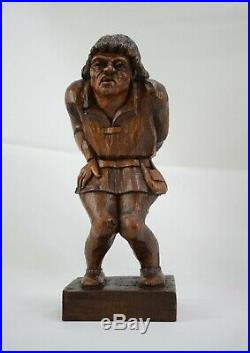 French Vintage Hand Carved Wood Sculpture Statue of Quasimodo The Hunchback