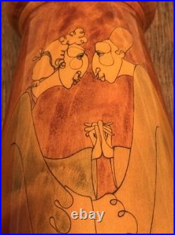 Friendship Sycamore Wood Sculpture Sisters/Golden Girls (Signed 1995)