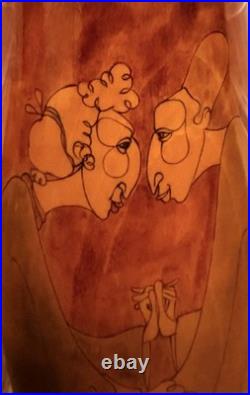 Friendship Sycamore Wood Sculpture Sisters/Golden Girls (Signed 1995)