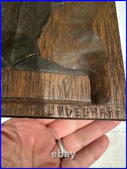 GEORGE UPDEGRAFF, 1979 Sherlock Holmes Wood Carving Mid Century Signed