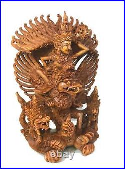Garuda Vishnu Naga Statue Balinese Hand carved wood sculpture Indonesian Art