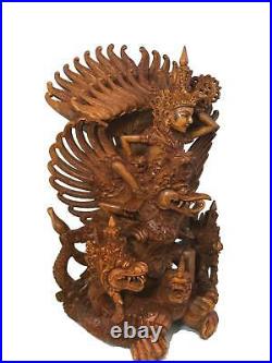 Garuda Vishnu Naga Statue Balinese Hand carved wood sculpture Indonesian Art