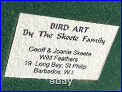 Geoffrey & Joanie Skeete Wood Carving Finely Carved Bird Sculpture Figure Skeet