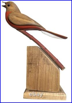 George Updegraff Carved Bird on Stand ART Sculpture California Rare Vintage