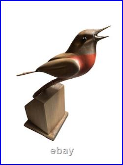 George Updegraff Carved Bird on Stand ART Sculpture California Rare Vintage