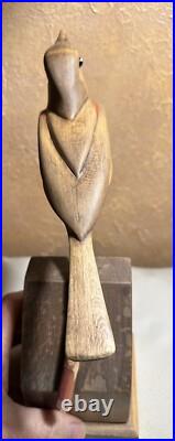 George Updegraff Carved Bird on Stand ART Sculpture California Rare Vintage