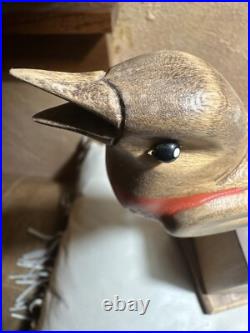 George Updegraff Carved Bird on Stand ART Sculpture California Rare Vintage