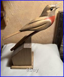 George Updegraff Carved Bird on Stand ART Sculpture California Rare Vintage