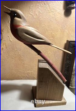 George Updegraff Carved Bird on Stand ART Sculpture California Rare Vintage
