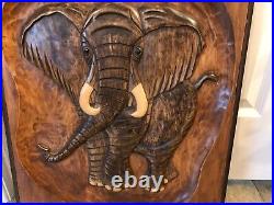 George Updegraff elephant Original Wood Carving Signed By Artist