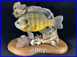 George Wright Carved Bluegill Fish Sculpture Carving Springfield MO Vintage 0398