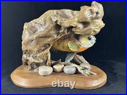 George Wright Carved Bluegill Fish Sculpture Carving Springfield MO Vintage 0398