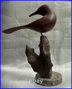 Gert Olsen Teak Pigeon Sculpture On Marble Base MID Century
