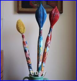 Giant Oversize Paintbrush Wood Sculpture Livio de Marchi Italy Artist Think Big