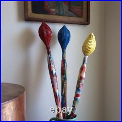 Giant Oversize Paintbrush Wood Sculpture Livio de Marchi Italy Artist Think Big
