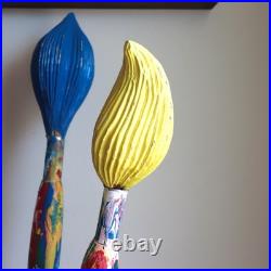 Giant Oversize Paintbrush Wood Sculpture Livio de Marchi Italy Artist Think Big