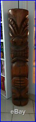 Giant hand carved wood Tiki statue sculpture figure tiki bar Ku Warrior Bosko